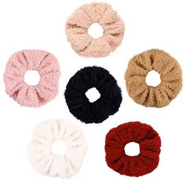 WATINC 6 Pack Faux Fur Scrunchies for Women & Girls