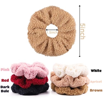 WATINC 6 Pack Faux Fur Scrunchies for Women & Girls