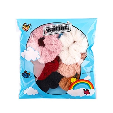 WATINC 6 Pack Faux Fur Scrunchies for Women & Girls