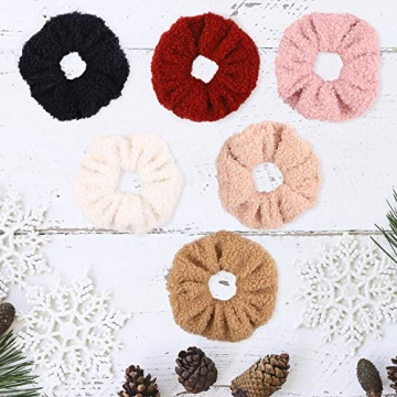 WATINC 6 Pack Faux Fur Scrunchies for Women & Girls
