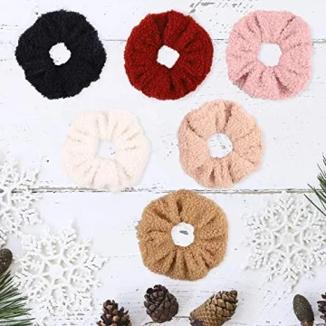 WATINC 6 Pack Faux Fur Scrunchies for Women & Girls