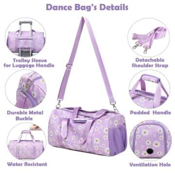 Purple Daisy Dance Duffel Bag - Stylish & Functional