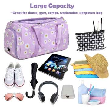 Purple Daisy Dance Duffel Bag - Stylish & Functional