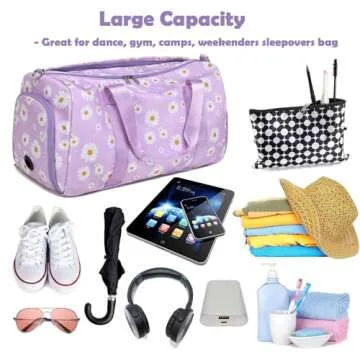 Purple Daisy Dance Duffel Bag - Stylish & Functional