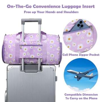 Purple Daisy Dance Duffel Bag - Stylish & Functional