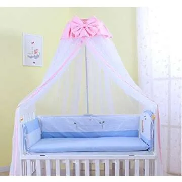 JOYLIFE Toddler Bed Crib Dome Canopy Netting in Pink