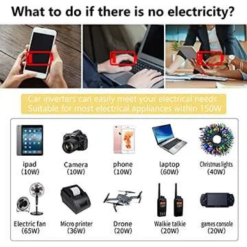 150W Power Inverter Easy Charging for Laptops and More