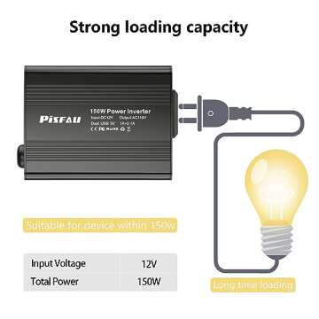 150W Power Inverter Easy Charging for Laptops and More