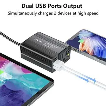 150W Power Inverter Easy Charging for Laptops and More