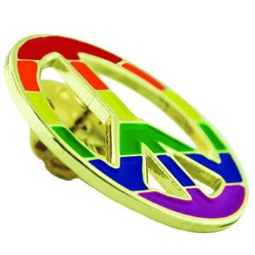 PinMart Peace Sign Gay Pride Rainbow LGBT Enamel Lapel Pin