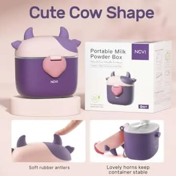 NCVI Baby Formula Dispenser On The Go, Formula Container to Go, Formula Holder for Travel, Outdoor Picnic with Baby Infant, Portable Container for Milk Powder, Snacks, Candy, Fruits (Purple)