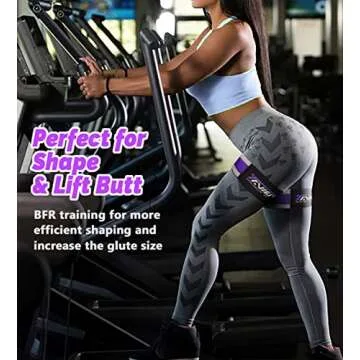 TAVIEW Occlusion Bands for Women Glutes & Hip Building, Blood Flow Restriction Bands BFR Bundle Booty Bands, Best Fabric Resistance Bands for Exercising Your Butt, Squat, Thigh, Fitness, Purple/Grey