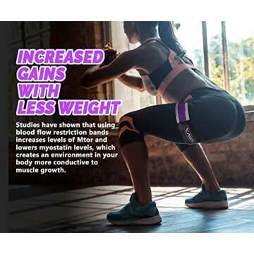TAVIEW Occlusion Bands for Women Glutes & Hip Building, Blood Flow Restriction Bands BFR Bundle Booty Bands, Best Fabric Resistance Bands for Exercising Your Butt, Squat, Thigh, Fitness, Purple/Grey