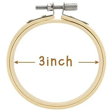 BigOtters 12PCS 3 Inch Embroidery Hoops - Adjustable Bamboo Circle Cross Stitch Kit Bulk