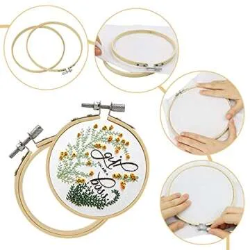 BigOtters 12PCS Bamboo Embroidery Hoops for Crafts DIY