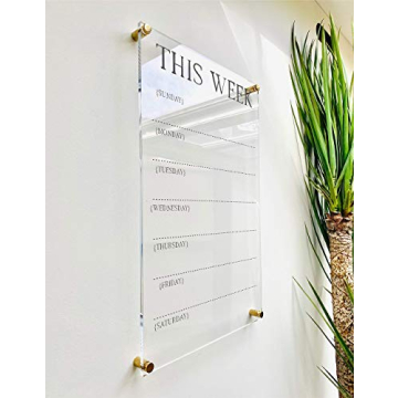 Large Clear Acrylic Weekly Calendar for Home and Office