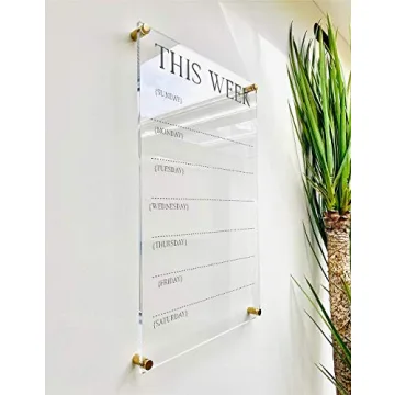 Large Clear Acrylic Weekly Calendar for Home and Office