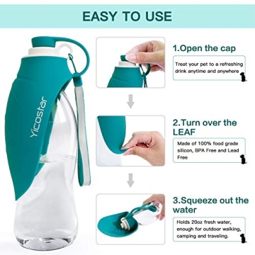 Yicostar Leak Proof Portable Dog Water Bottle for Travel