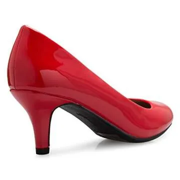 OLIVIA K Women's Comfort Classic Kitten Heel Dress Pumps