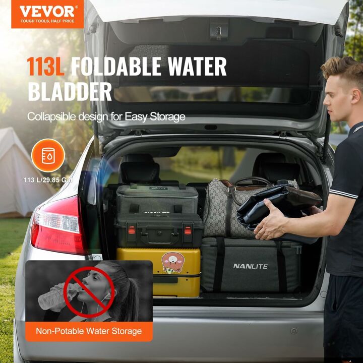 VEVOR Portable 29.85 Gallon Water Storage Bladder