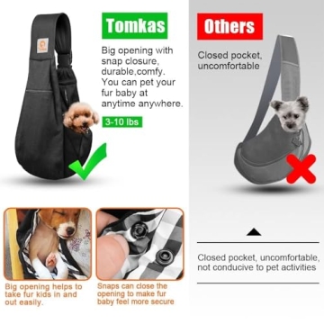 TOMKAS Small Dog Sling Carrier - Safety & Comfort in Style