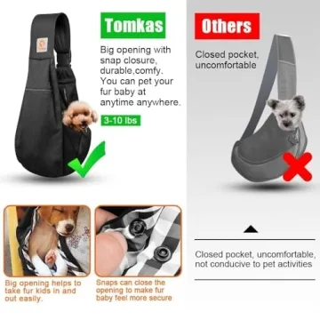 TOMKAS Small Dog Sling Carrier - Safety & Comfort in Style