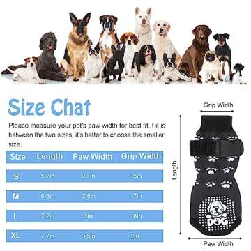 HUMLANJ 3 Pairs Double Side Anti- Slip Dog Socks, Dog Grip Socks for Indoor on Hardwood Floors,Pet P...
