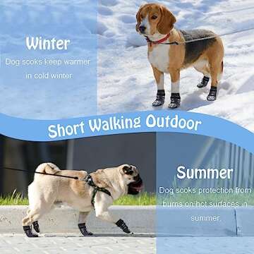 HUMLANJ 3 Pairs Double Side Anti- Slip Dog Socks, Dog Grip Socks for Indoor on Hardwood Floors,Pet Paw Protectors to Prevent Licking and Scratching for Small Medium Large Dogs