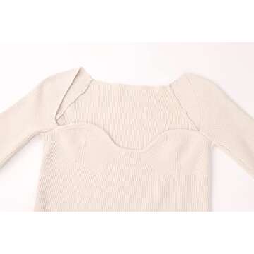 MISSACTIVER Sweetheart Neck Asymmetrical Knit Sweater