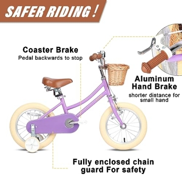 Petimini Kids 16 Inch Bike for 4-8 Year Old Girls