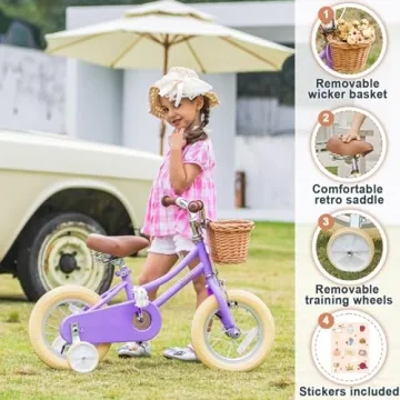 Petimini Kids 16 Inch Bike for 4-8 Year Old Girls