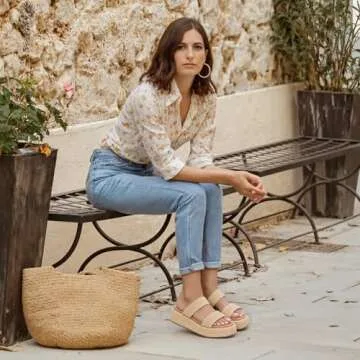 Erocalli Brown Platform Wedge Sandals for Women Summer Style