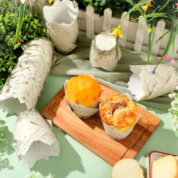 Gerrii 200 Pcs Wildflower Tulip Cupcake Liners for Baking