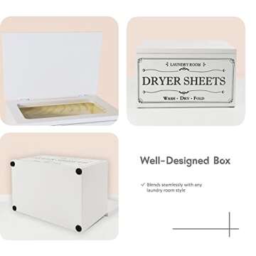 Deal Haul - Rustic Farmhouse Decor Dryer Sheet Holder With Hinged Lid - For Laundry Room Organizatio...