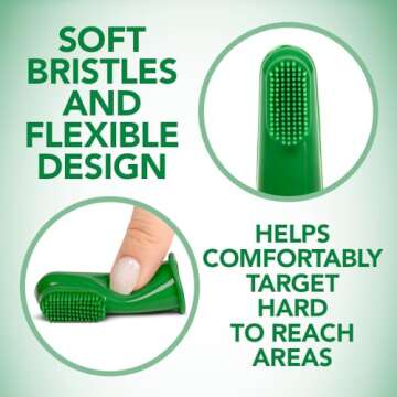 Vet's Best Vet’s Best Dog Toothbrush | Easy Teeth Cleaning for Dog Dental Care, Perfect for Dogs and Cats | Comes With 10 Soft Finger Brushes Per Pack