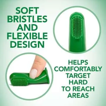 Vet's Best Vet’s Best Dog Toothbrush | Easy Teeth Cleaning for Dog Dental Care, Perfect for Dogs and Cats | Comes With 10 Soft Finger Brushes Per Pack