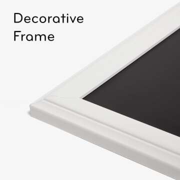 U Brands Magnetic Chalk Calendar Board, 20"x16", Whitewashed Wood Style Frame, includes Chalk Pencils and Magnets