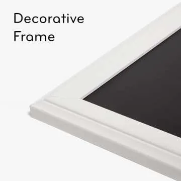 U Brands Magnetic Chalk Calendar Board, 20"x16", Whitewashed Wood Style Frame, includes Chalk Pencils and Magnets