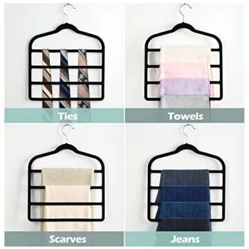 Myfolrena Velvet Pants Hangers for Closet Organization