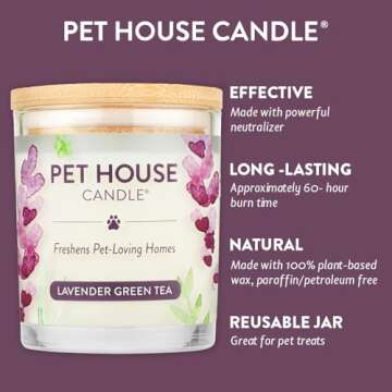 One Fur All Pet Odor Eliminator Candle - 60 Hour Scented Candle