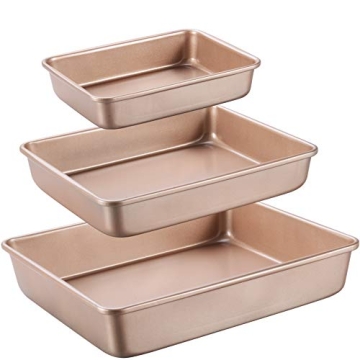 JOHO BAKING Deep Baking Pans Sets Nonstick,Baking Sheets for Oven,Bakeware Rectangular Cake Pan Set,...