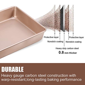 JOHO BAKING Deep Nonstick Baking Pans Set - Stylish Cookware