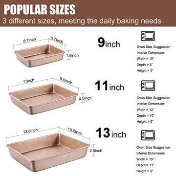 JOHO BAKING Deep Nonstick Baking Pans Set - Stylish Cookware