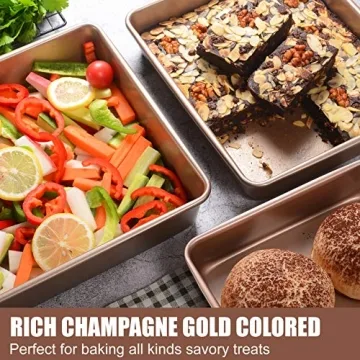 JOHO BAKING Deep Nonstick Baking Pans Set - Stylish Cookware