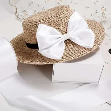 VATIN Double Face White Satin Ribbon 3" Continuous 10 Yards,White Polyester Fabric Ribbon use for Bows Bouquet, Gift Wrapping, Floral Arrangement Wedding Decoration