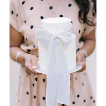 VATIN Double Face White Satin Ribbon 3" Continuous 10 Yards,White Polyester Fabric Ribbon use for Bows Bouquet, Gift Wrapping, Floral Arrangement Wedding Decoration