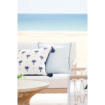 Hofdeco Premium Coastal Pillow Cover for Indoor Outdoor