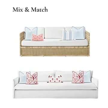 Hofdeco Premium Coastal Pillow Cover for Indoor Outdoor