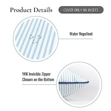 Hofdeco Premium Coastal Pillow Cover for Indoor Outdoor