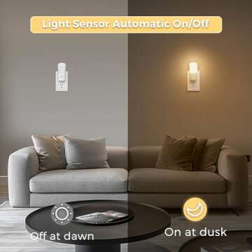 L LOHAS LED Dimmable Night Light[2 Pack], LED Night Lights Plug into Wall with Dusk to Dawn Sensor, ...